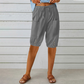 Pantaloni Capri pentru femei cu talie elastică și șnur
