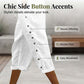 Pantaloni Capri Casual pentru Femei cu Butoane Laterale