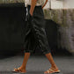 Pantaloni Capri Casual pentru Femei cu Butoane Laterale