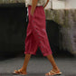 Pantaloni Capri Casual pentru Femei cu Butoane Laterale