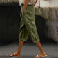 Pantaloni Capri Casual pentru Femei cu Butoane Laterale