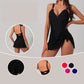 Costum de baie elegant cu margini festonate și control al abdomenului