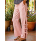 Pantaloni Casual cu Detaliu de Fundă și Culoare Uniformă