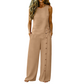Set de top fără mâneci și pantaloni cu talie largă pentru femei, casual