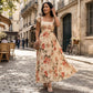 Rochie maxi plisată cu imprimeu floral elegant
