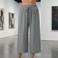 Pantaloni Capri pentru femei, cu talie elastică și șnur, stil casual
