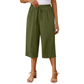 Pantaloni Capri pentru femei, cu talie elastică și șnur, stil casual