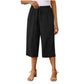 Pantaloni Capri pentru femei, cu talie elastică și șnur, stil casual