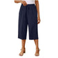 Pantaloni Capri pentru femei, cu talie elastică și șnur, stil casual