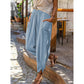 Pantaloni Harem din Amestec de In pentru Femei, Casual