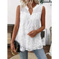 Women’s Chic Floral Lace Sleeveless Shirt