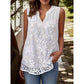 Women’s Chic Floral Lace Sleeveless Shirt