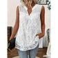 Women’s Chic Floral Lace Sleeveless Shirt