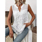 Women’s Chic Floral Lace Sleeveless Shirt