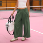 Pantaloni casual de plajă, tip evazat, croiți scurt