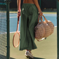 Pantaloni casual de plajă, tip evazat, croiți scurt