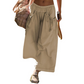 Pantaloni casual de plajă, tip evazat, croiți scurt