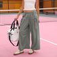 Pantaloni casual de plajă, tip evazat, croiți scurt
