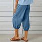 Pantaloni Capri Casual pentru Femei cu Buzunare