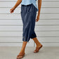 Pantaloni Capri Casual pentru Femei cu Buzunare