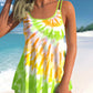 Costum de baie cu imprimeu gradient curcubeu pentru femei cu mărimi plus