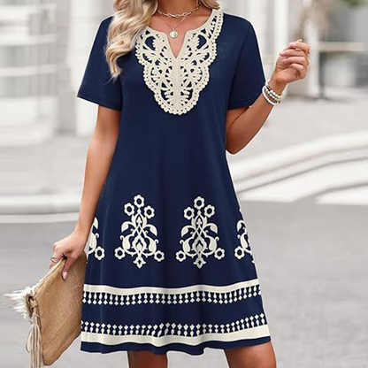 Rochie casual boemă cu imprimeu floral pentru femei
