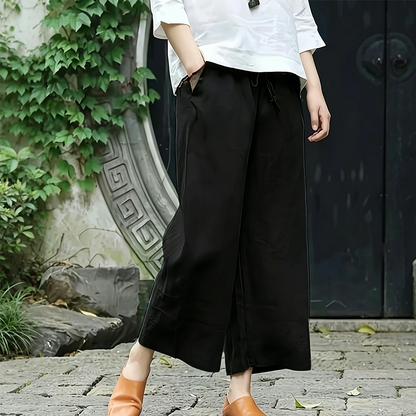 Pantaloni casual, lejeri, cu șnur și buzunare