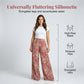 Pantaloni palazzo cu imprimeu floral pentru femei, cu talie largă