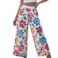 Pantaloni palazzo cu imprimeu floral pentru femei, cu talie largă