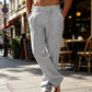 Pantaloni casual pentru bărbați, cu talie elastică și ușoară