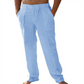 Pantaloni casual pentru bărbați, cu talie elastică și ușoară