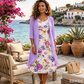Set elegant pentru femei: rochie din șifon și cardigan, set de 2 piese