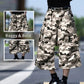 Șorturi cargo camuflate, cu talie largă, unisex