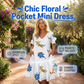 Rochie pentru femei cu imprimeu elegant, volane și buzunare