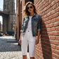 Pantaloni Capri Cargo Casual pentru Femei cu Buzunare