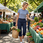 Pantaloni Capri Cargo Casual pentru Femei cu Buzunare