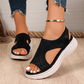 Women's Rhinestone Knit Platform Sandals