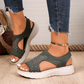Women's Rhinestone Knit Platform Sandals