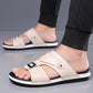 Men's Faux Leather Slip-On Sandals