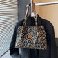 Large Capacity Tote Bag with Leopard Print