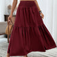 Women's High-Waist Smocked A-Line Maxi Skirt