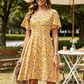 Rochie pentru femei cu imprimeu floral și decolteu în V