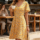Rochie pentru femei cu imprimeu floral și decolteu în V