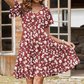 Rochie pentru femei cu imprimeu floral și decolteu în V