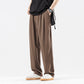 Pantaloni casual pentru bărbați, fără călcare, din mătase de gheață, croială lejeră