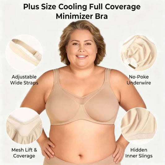 Sutien elegant pentru femei, transparent, cu acoperire completă, mărimi mari