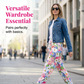 Pantaloni casual pentru femei, cu imprimeu floral și șnur