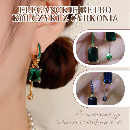 Cercei eleganți vintage cu diamante sintetice în formă de picătură 💎
