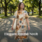 Rochie elegantă pentru femei, cu guler rotund și croială maxi