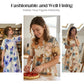 Rochie elegantă pentru femei, cu guler rotund și croială maxi